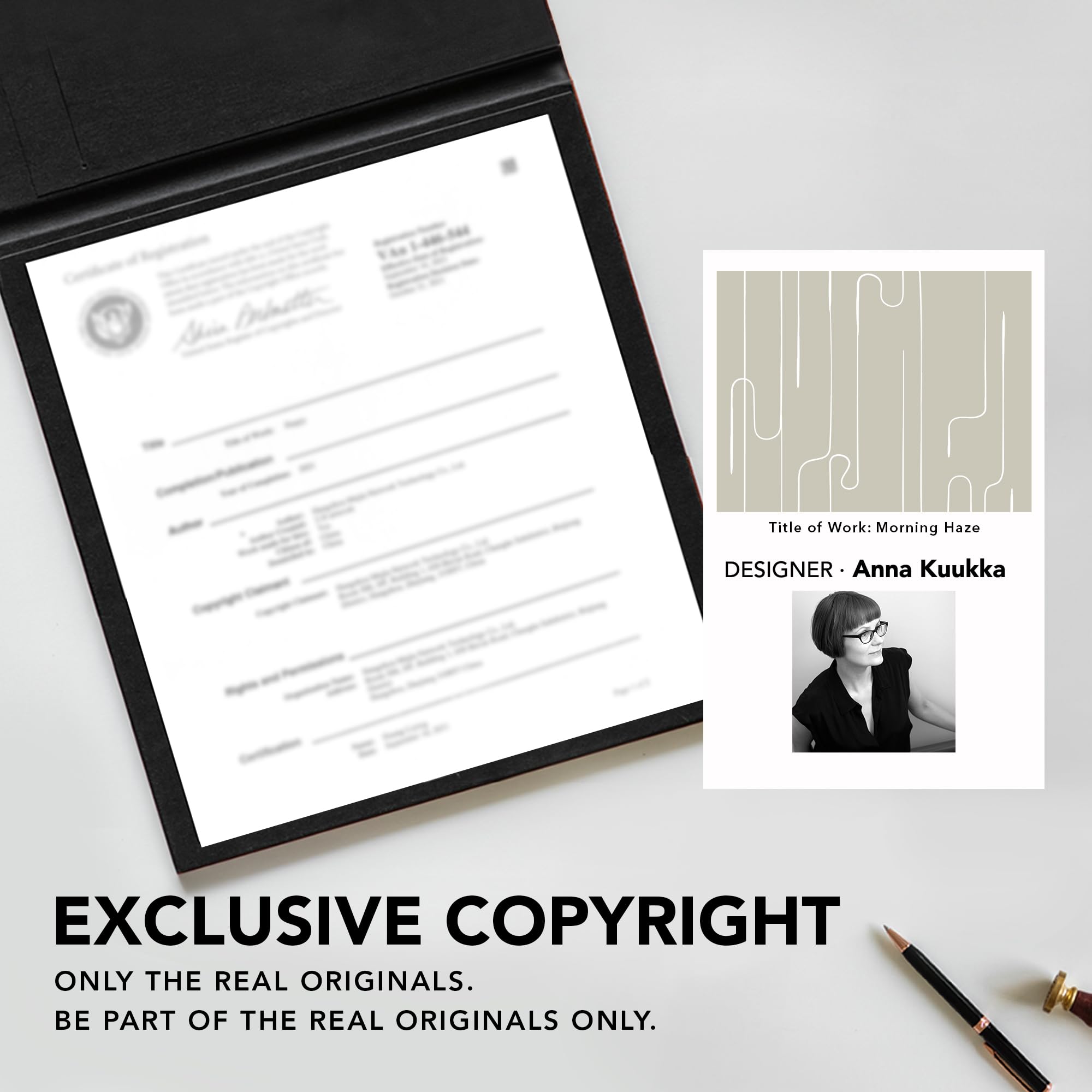 Room Darkening Curtains with Line Foil Print, Navy Blue, 2 Panels