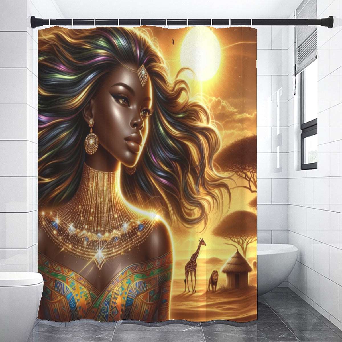 African Queen #3 Shower Curtains 150（gsm）