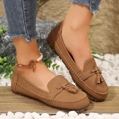 Spring new women's shoes one foot casual leather shoes for women