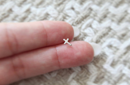 Cross Studs in Sterling Silver
