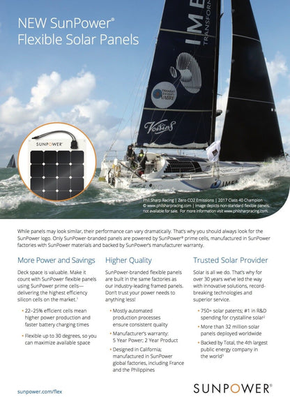 Sunpower 100W Flexible Solar Panel with Maxeon Technology cells