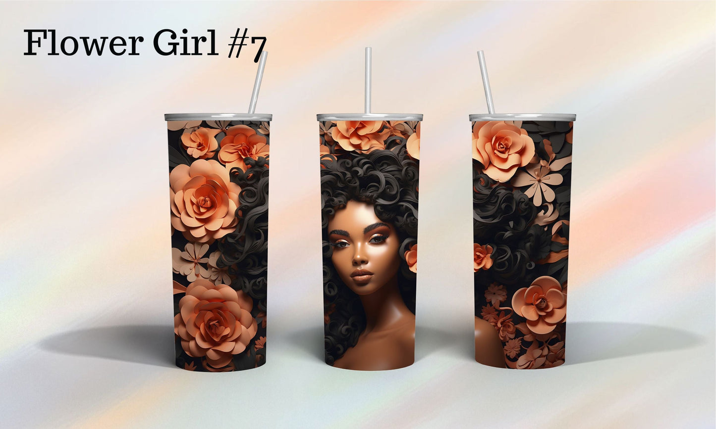 African American Girl covered in Girls Tumbler