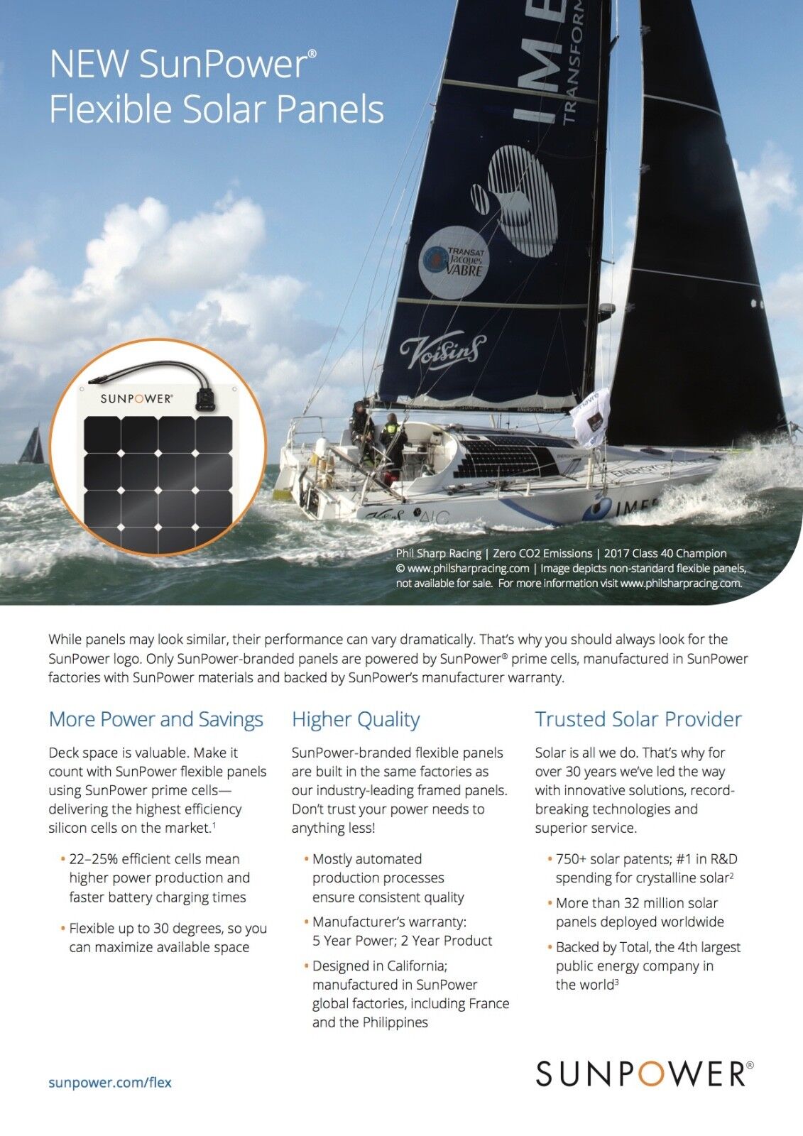 Sunpower 100W Flexible Solar Panel (Pallet of 30)