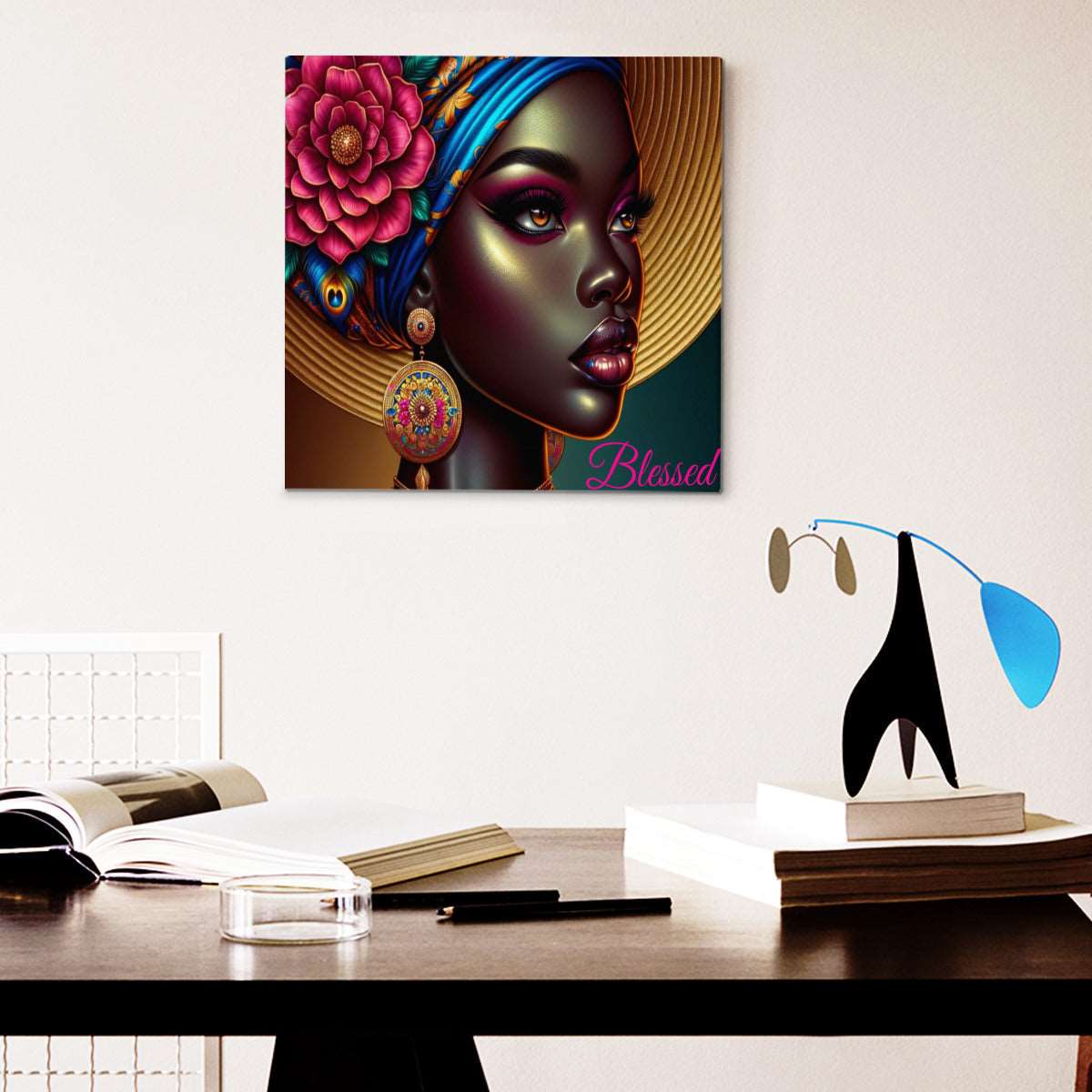 African Queen Series #22 Artwork, Wall Art, Home Decor, Africa, Custom Art