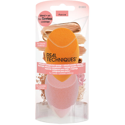 REAL TECHNIQUES Iconic Blend + Set Makeup Sponge Duo