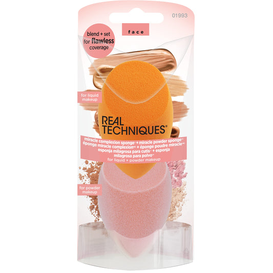 REAL TECHNIQUES Iconic Blend + Set Makeup Sponge Duo