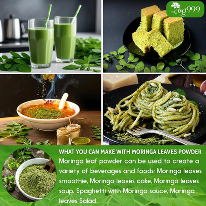 Premium Moringa Leaf Powder, 100% Natural and Pure from Moringa Leaves, No Additives, No Gluten, No Sugar, Vegan
