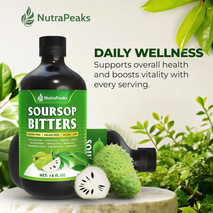 Soursop Bitters Liquid – Herbal Detox Formula with Soursop, Turmeric, Moringa & Black Seed