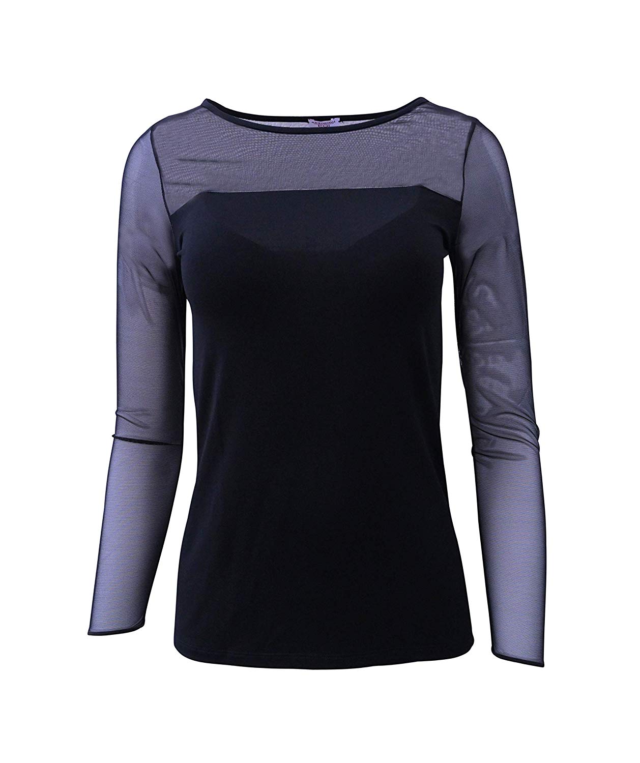 EGI Luxury Modal Women's Tulle Top Long Sleeved. Proudly Made in Italy.