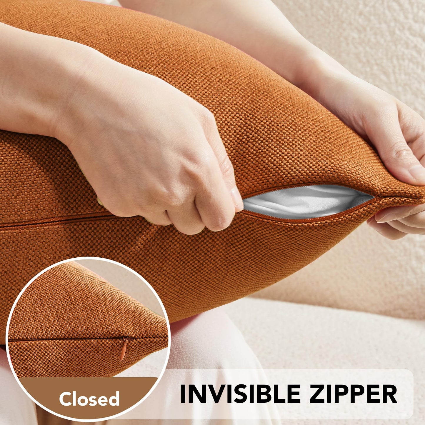 Saddle Brown Lumbar Pillow Covers, 2PCS