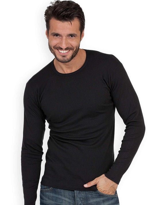BASIC COTTON Free Spirit Premium Quality 100% Brushed Cotton Men's Long Sleeve Made in Italy