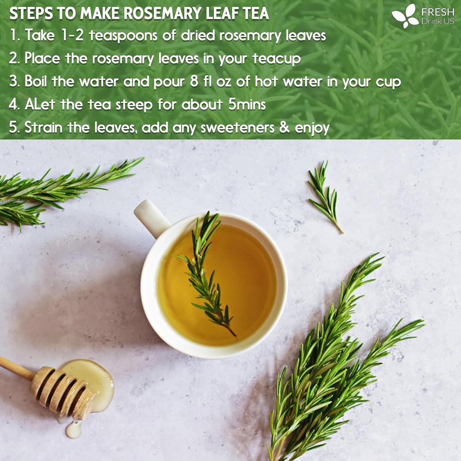 Premium Rosemary Leaves, Tea Bags, Powder, 100% Natural & Pure from Dried Rosemary Leaves, No Additives, No Caffeine, Vegan. Dried Rosemary Herb, Perfect for Seasoning, Spice Blends for Grilling & Cooking
