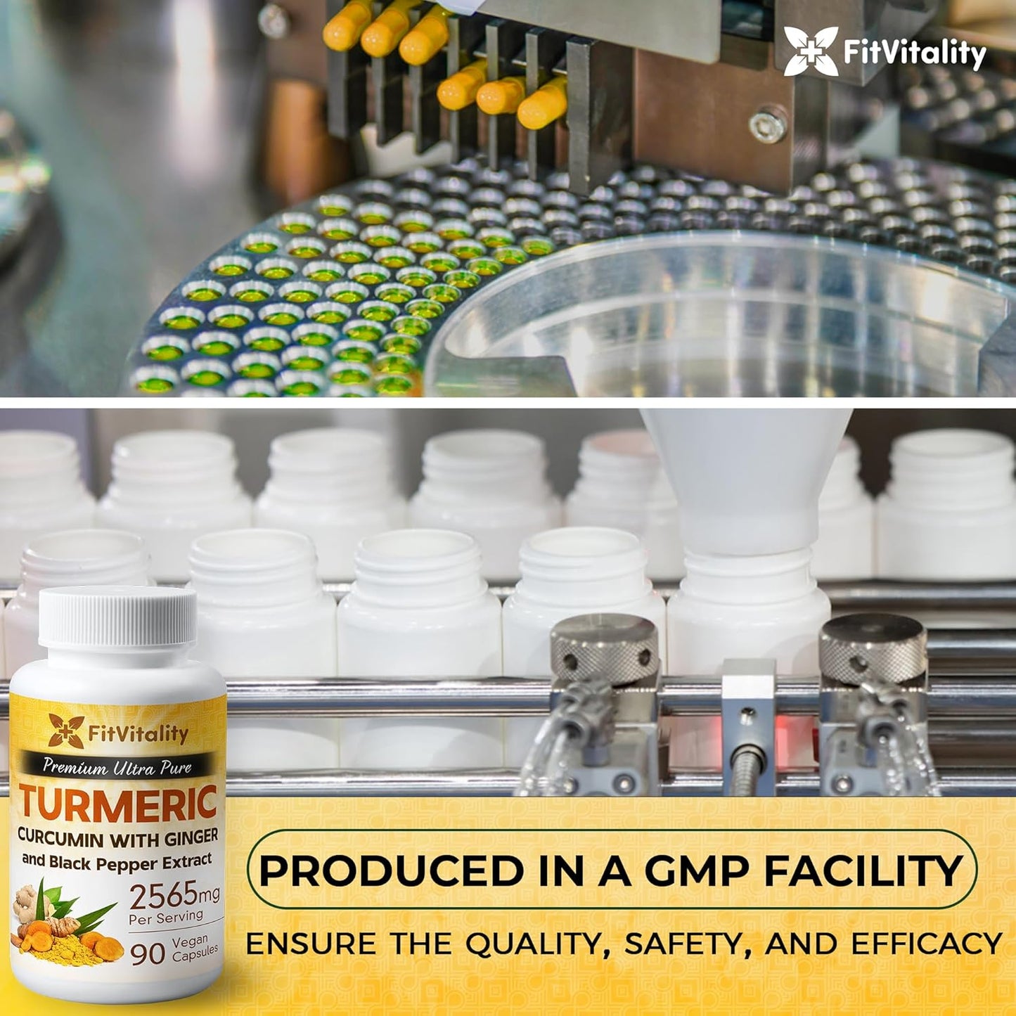 Turmeric Curcumin & BioPerine Black Pepper Extract, Non – GMO, Gluten-Free, Vegan Capsules