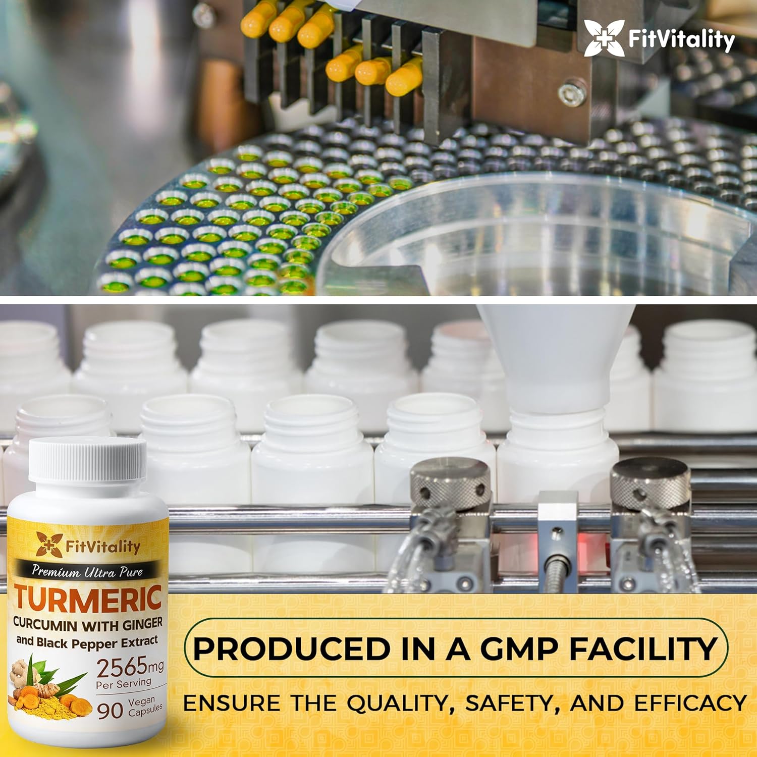 Turmeric Curcumin & BioPerine Black Pepper Extract, Non – GMO, Gluten-Free, Vegan Capsules