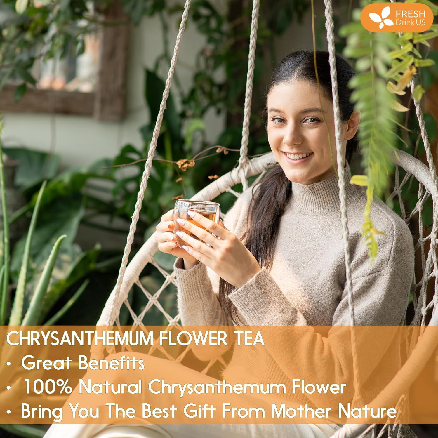 Premium Chrysanthemum Flowers, Chrysanthemum Herbal Tea, No Additives, No Caffeine, Vegan
