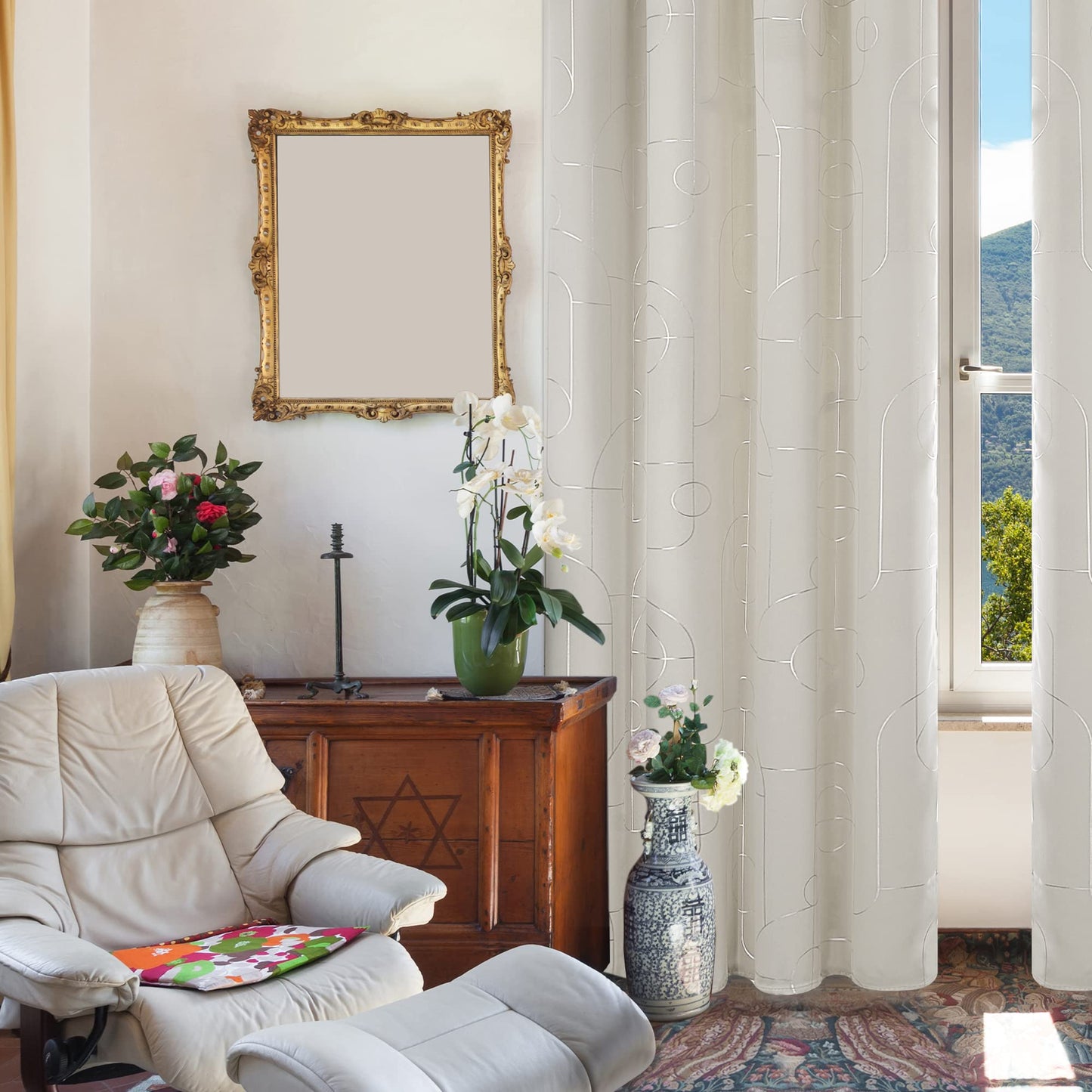 Geometric Blackout Curtains, 2 Panels