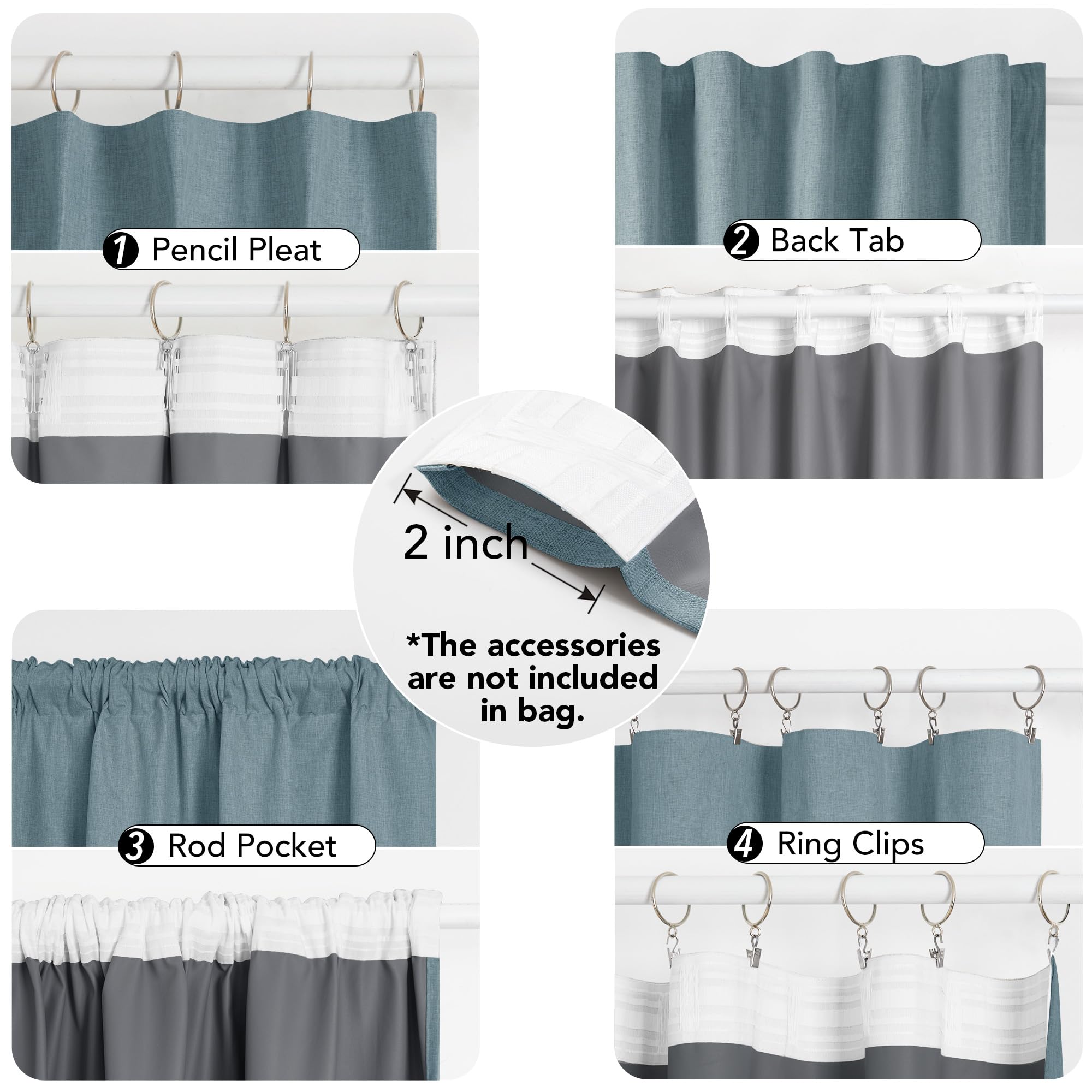 100% Blackout Pinch Pleat Curtains, Cream, 2 Panels
