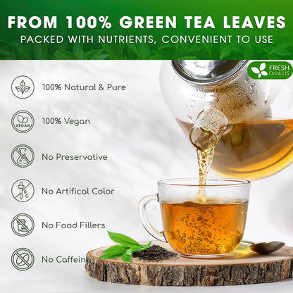 Premium Green Tea Bags, 100% Natural & Pure from Green Tea. Green Herbal Tea. No Sugar, No Gluten, Vegan