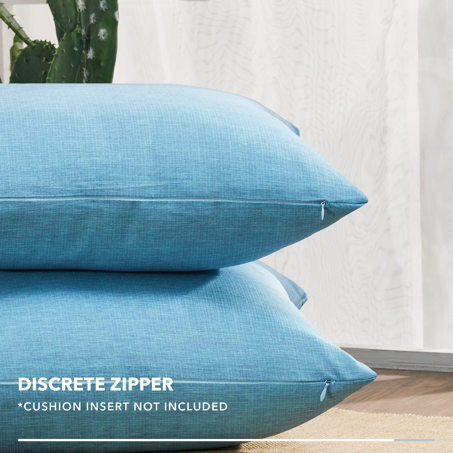 Faux Linen Pillow Covers, 18x18 Inch, Set of 4