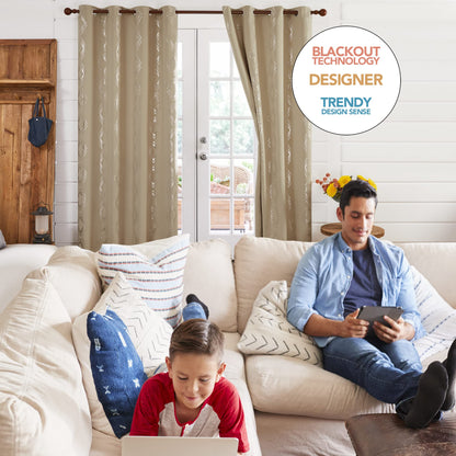 Geometric Blackout Curtains, 2 Panels