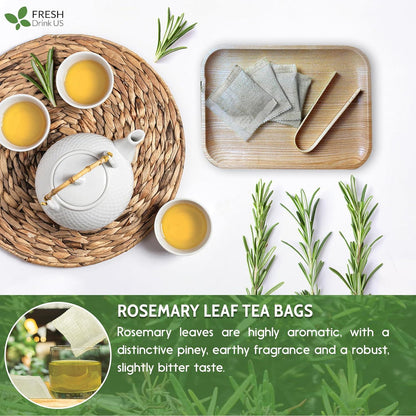 Premium Rosemary Leaves, Tea Bags, Powder, 100% Natural & Pure from Dried Rosemary Leaves, No Additives, No Caffeine, Vegan. Dried Rosemary Herb, Perfect for Seasoning, Spice Blends for Grilling & Cooking