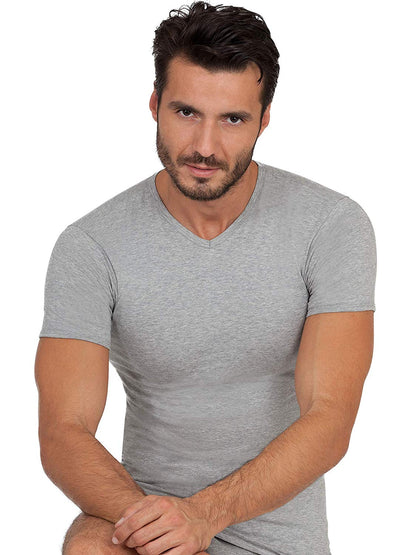 BASIC COTTON Free Spirit Premium Quality 100% Cotton Men's V - Neck T-Shirt. Proudly Made in Italy.