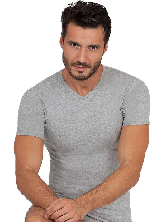 BASIC COTTON Free Spirit Premium Quality 100% Cotton Men's V - Neck T-Shirt. Proudly Made in Italy.
