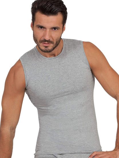BASIC COTTON Free Spirit Premium Quality Cotton Men's Sleeveless Tank Top. Proudly Made in Italy (988)