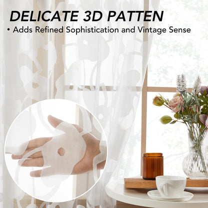 Sheer Grommet Curtains with Summer Flowers