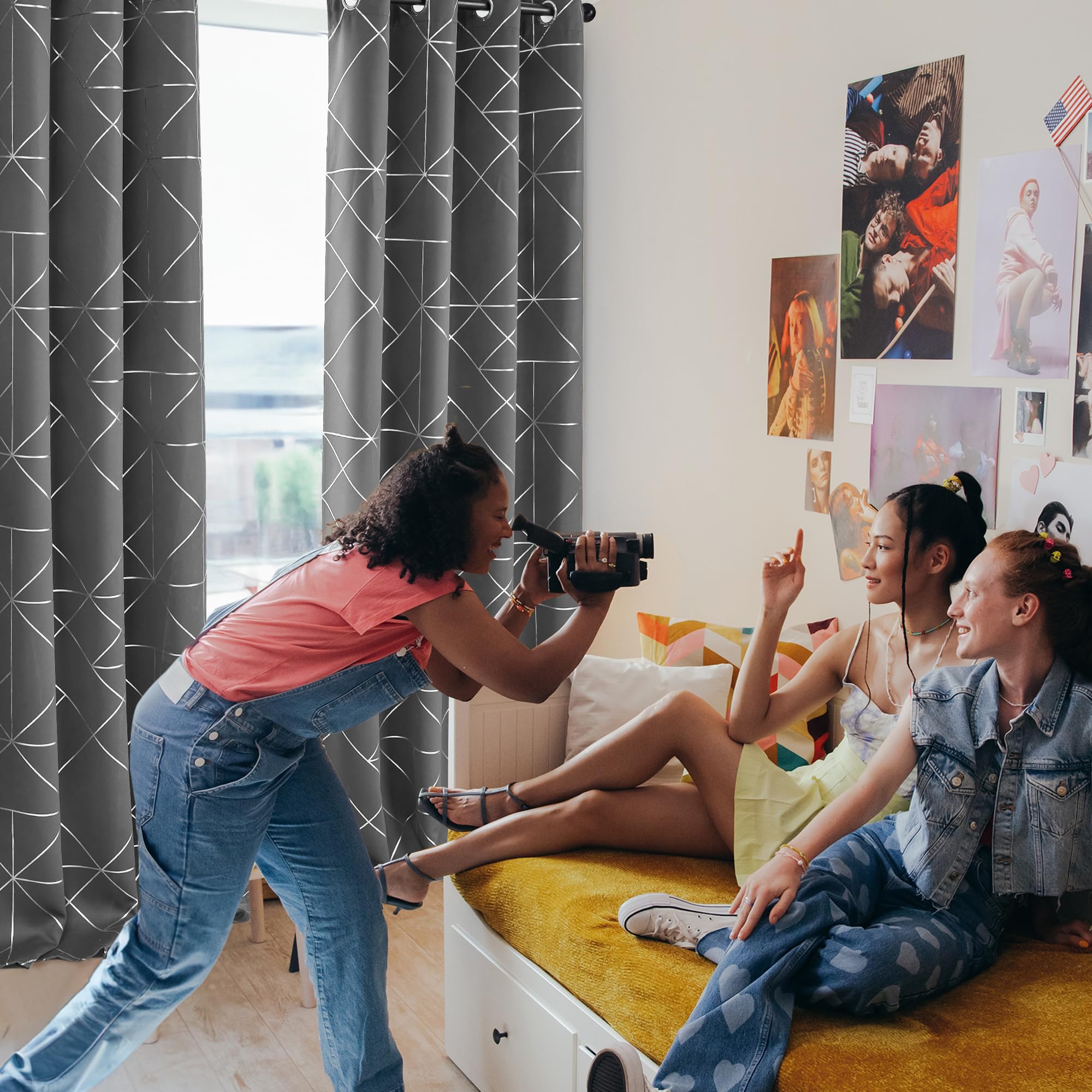Geometric Blackout Curtains, 2 Panels