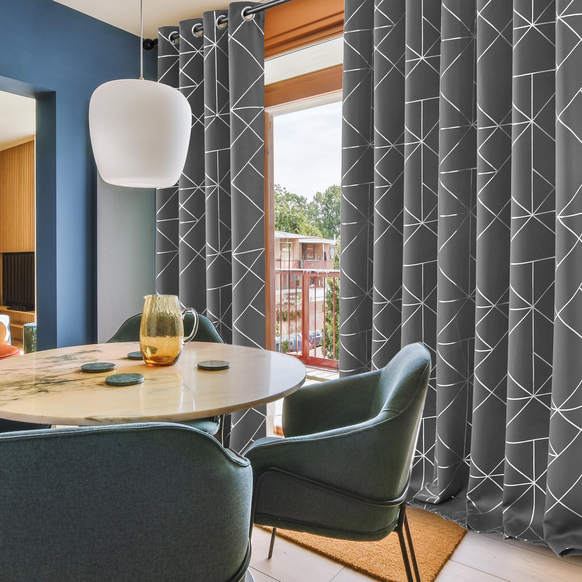 Geometric Blackout Curtains, 2 Panels
