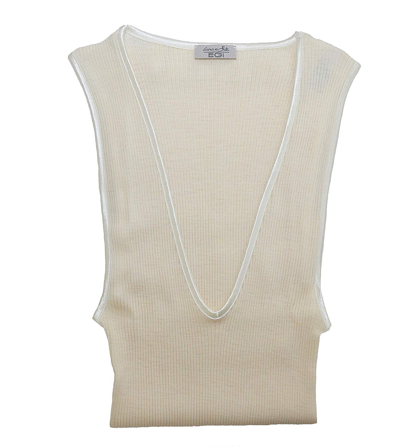 EGI Luxury Wool Silk V-Neck Tank Top. Proudly Made in Italy.