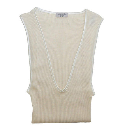 EGI Luxury Wool Silk V-Neck Tank Top. Proudly Made in Italy.