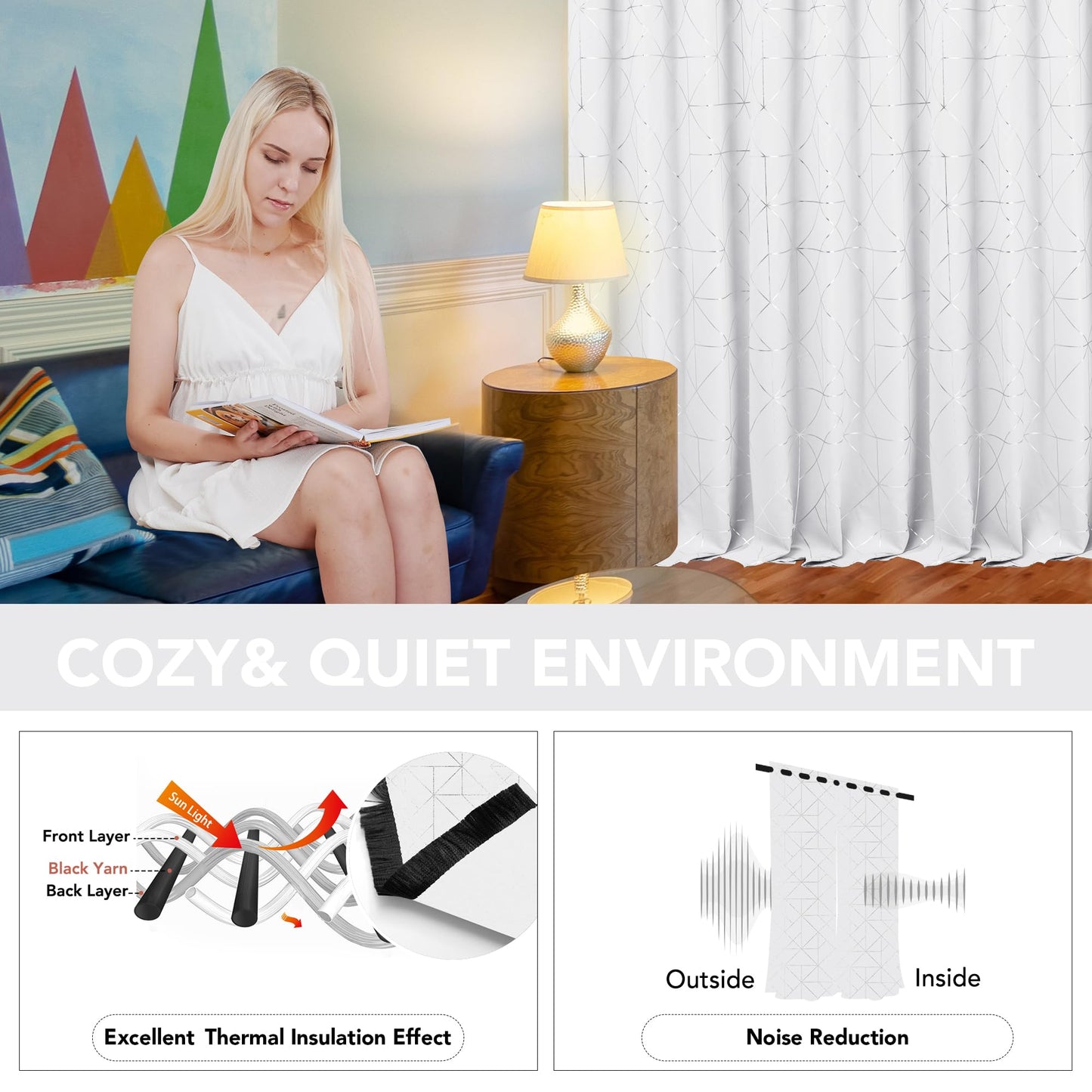 Geometric Blackout Curtains, 2 Panels