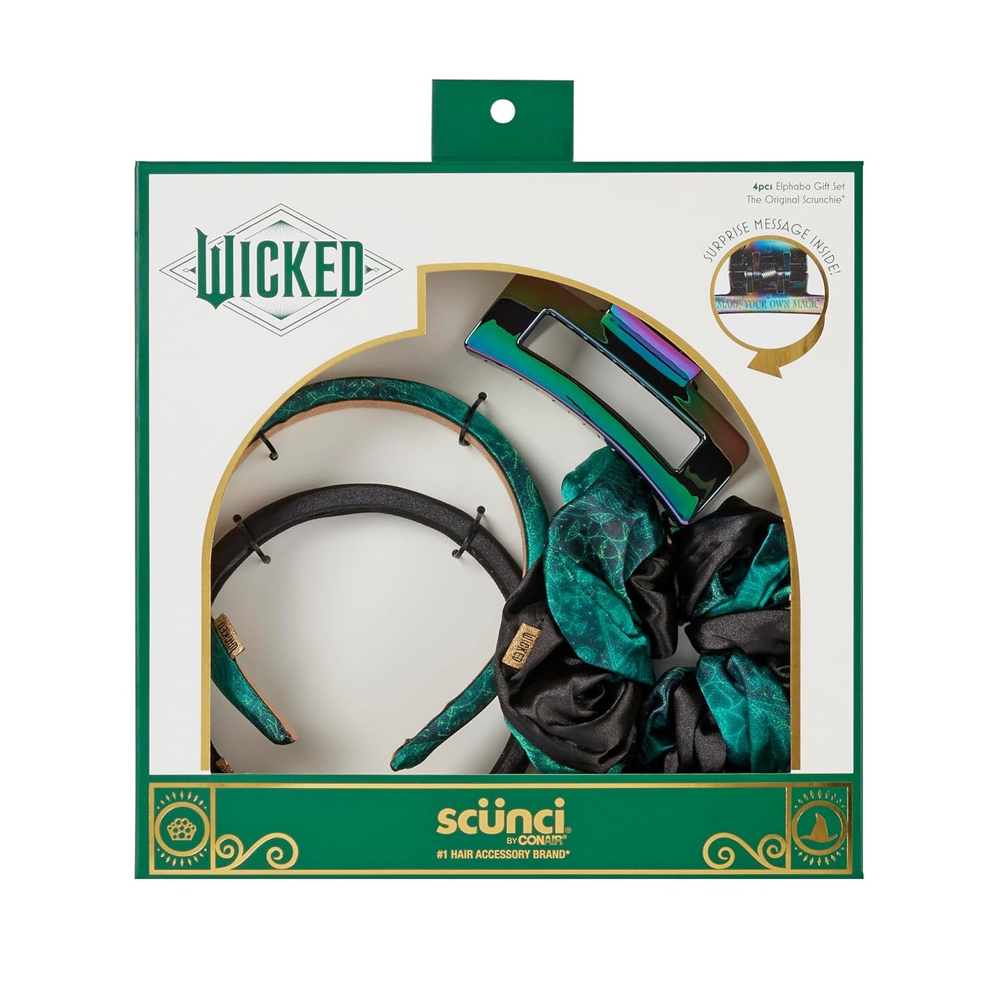 SCUNCI by Conair Wicked Elphaba Hair Accessories Gift Set (3 Ct)