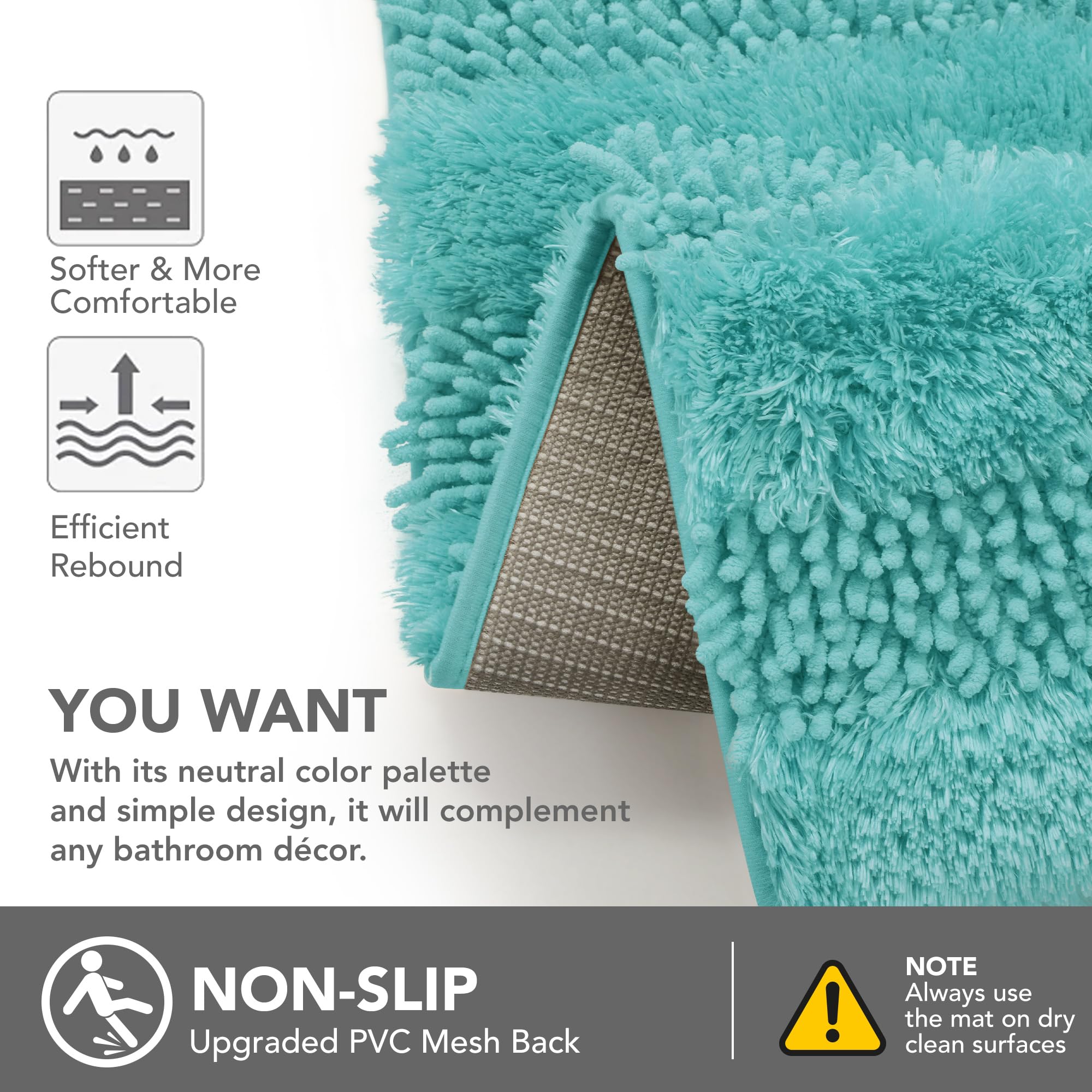 Quick Dry Plush Bathroom Rug