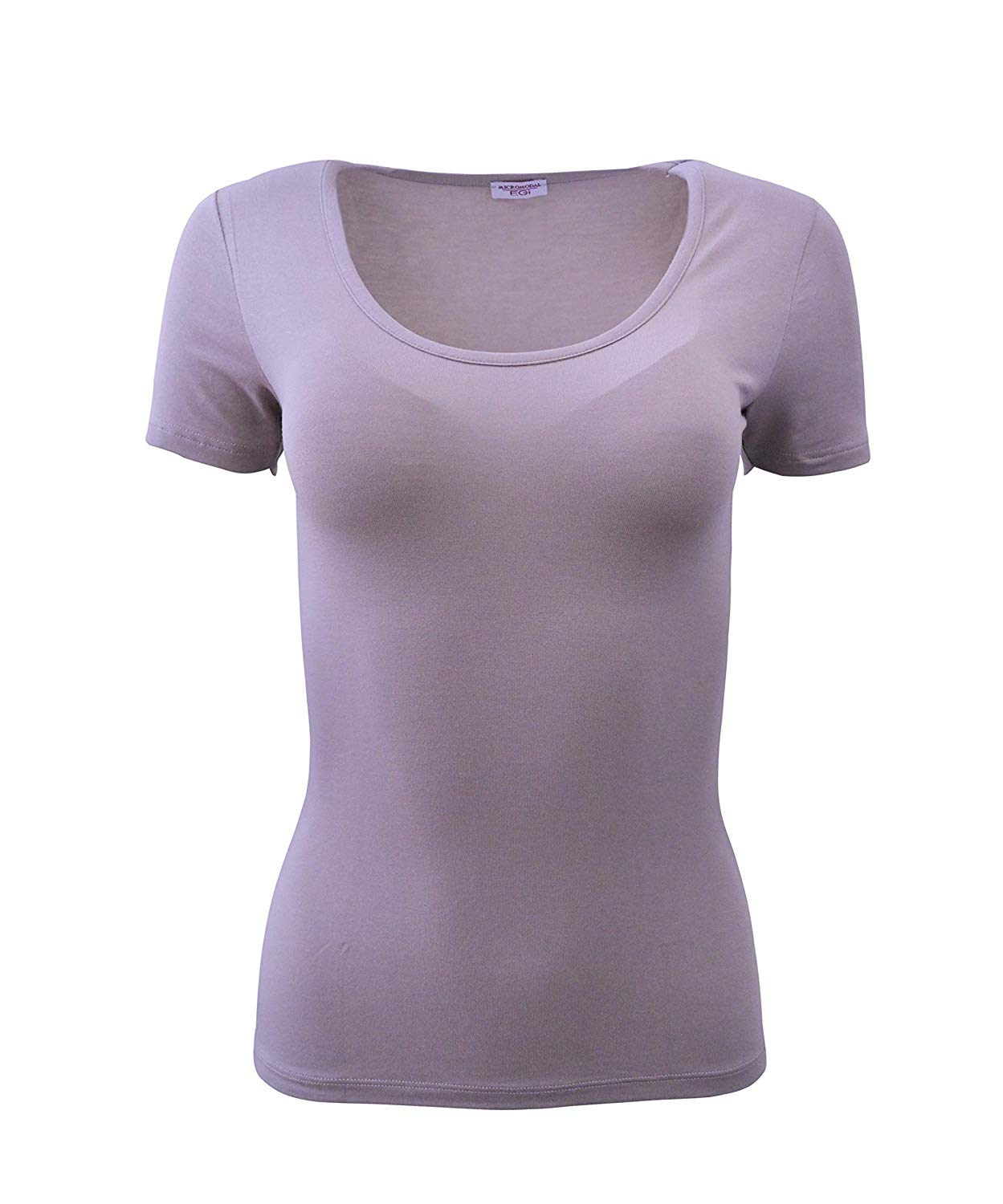 EGI Luxury Modal Women's T-Shirt. Proudly Made in Italy ( Deep Crew Neck 1142)