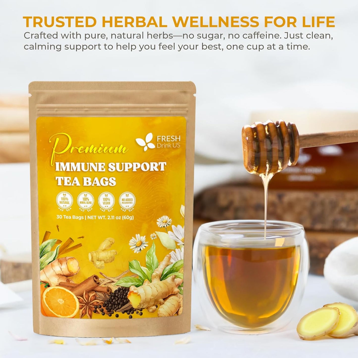 Premium Immune Support Herbal Tea Bags
