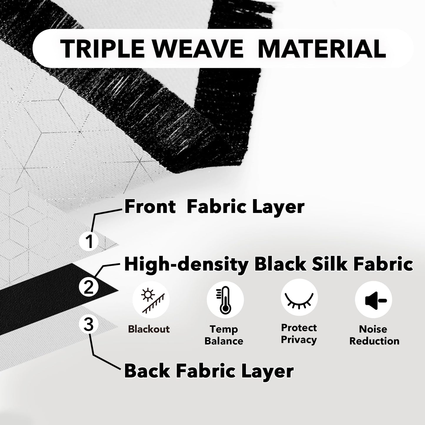 Thermal Blackout Curtains with Silver Foil Print