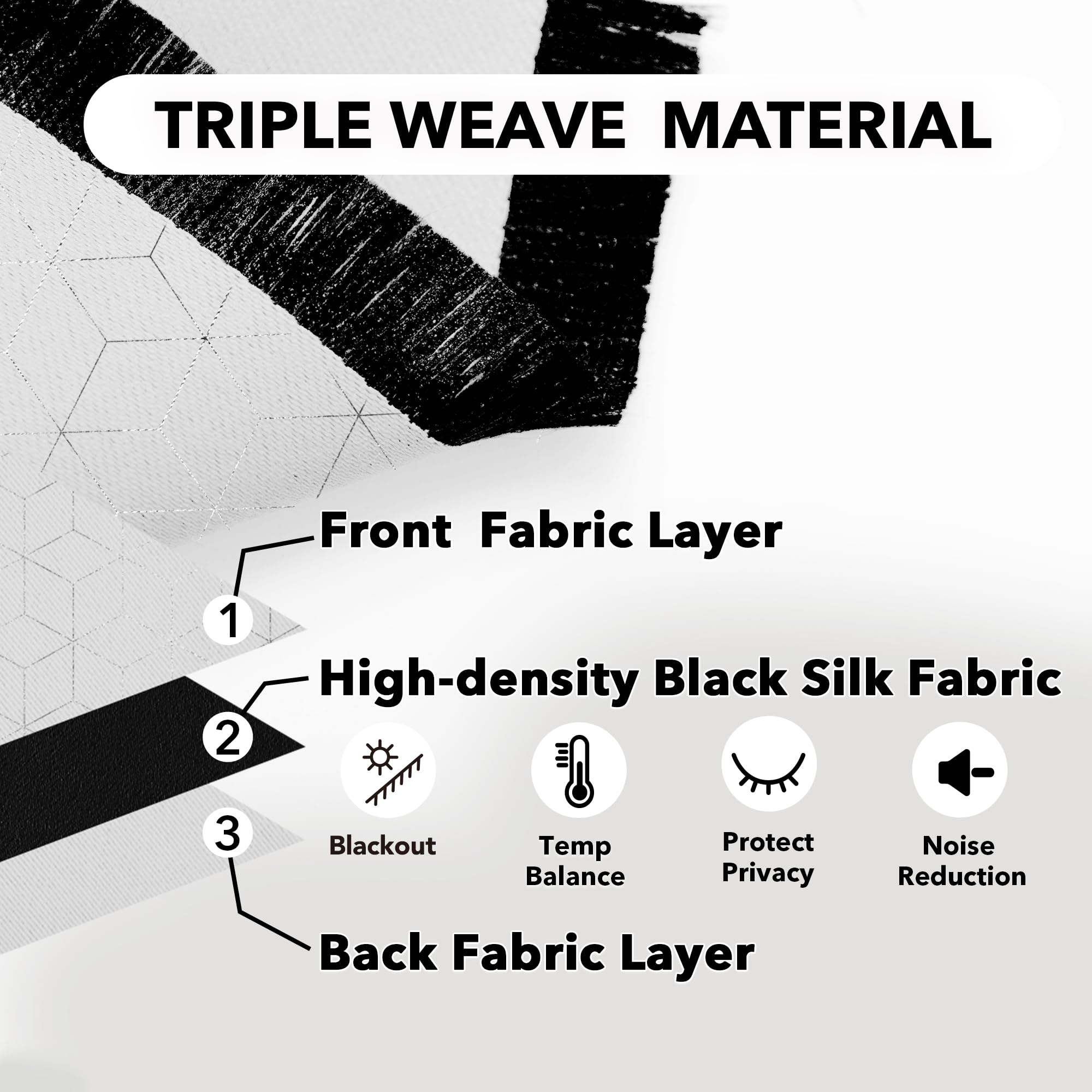 Thermal Blackout Curtains with Silver Foil Print