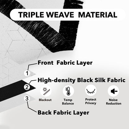 Thermal Blackout Curtains with Silver Foil Print