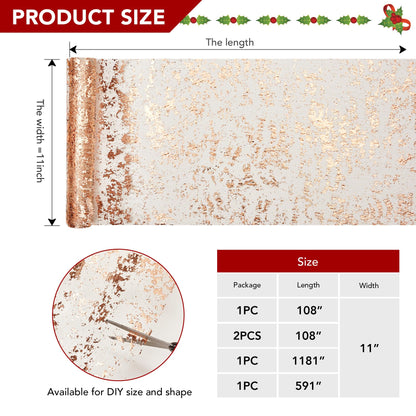 Sequin Glitter Table Runner, 2PCS, 9FT, Gold