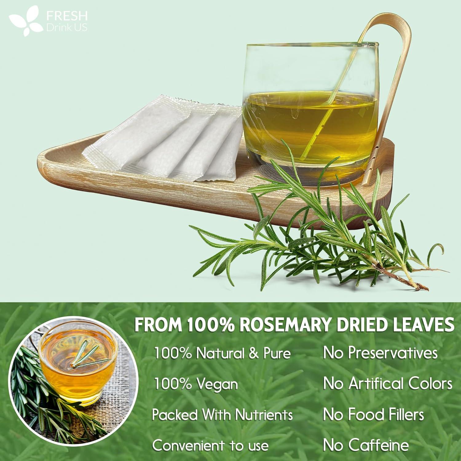 Premium Rosemary Leaves, Tea Bags, Powder, 100% Natural & Pure from Dried Rosemary Leaves, No Additives, No Caffeine, Vegan. Dried Rosemary Herb, Perfect for Seasoning, Spice Blends for Grilling & Cooking