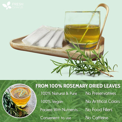 Premium Rosemary Leaves, Tea Bags, Powder, 100% Natural & Pure from Dried Rosemary Leaves, No Additives, No Caffeine, Vegan. Dried Rosemary Herb, Perfect for Seasoning, Spice Blends for Grilling & Cooking