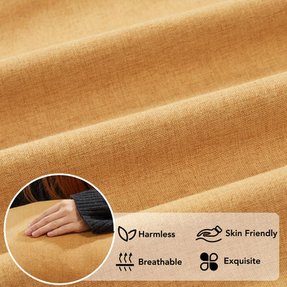 Faux Linen Pillow Covers, 16x16 Inch, Creamy White, 2PCS