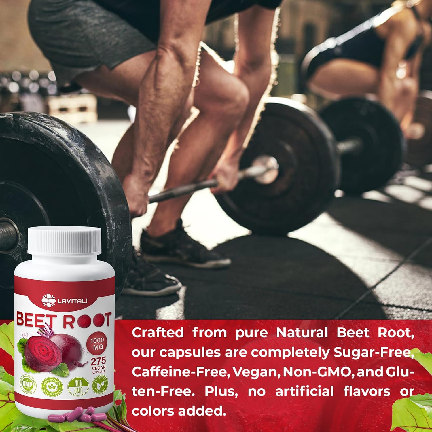 Beet Root Extract Capsules No Gluten, No Sugar, Vegan Capsules, High Concentrated Herbal Beet Root Extract.
