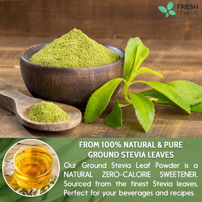 Stevia Leaf, Whole Dried Leaves, Tea Bags, Powder, 100% Natural and Pure from Stevia Leaves. Sugar Substitute for Tea, Coffee. Loose Leaf Stevia Herbal Tea. Zero Calorie Sweetener. No Sugar, No Caffeine, No Gluten, Vegan.