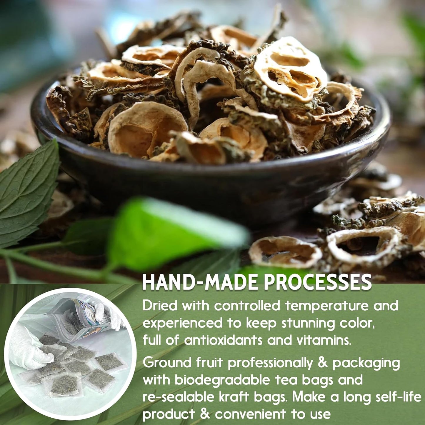 Bitter Melon Tea Bags, 100% Natural, Pure Bitter Melon. Bitter Melon Herbal Tea. Bitter Melon Fruit Tea. No Sugar, No Caffeine, No Gluten, Vegan