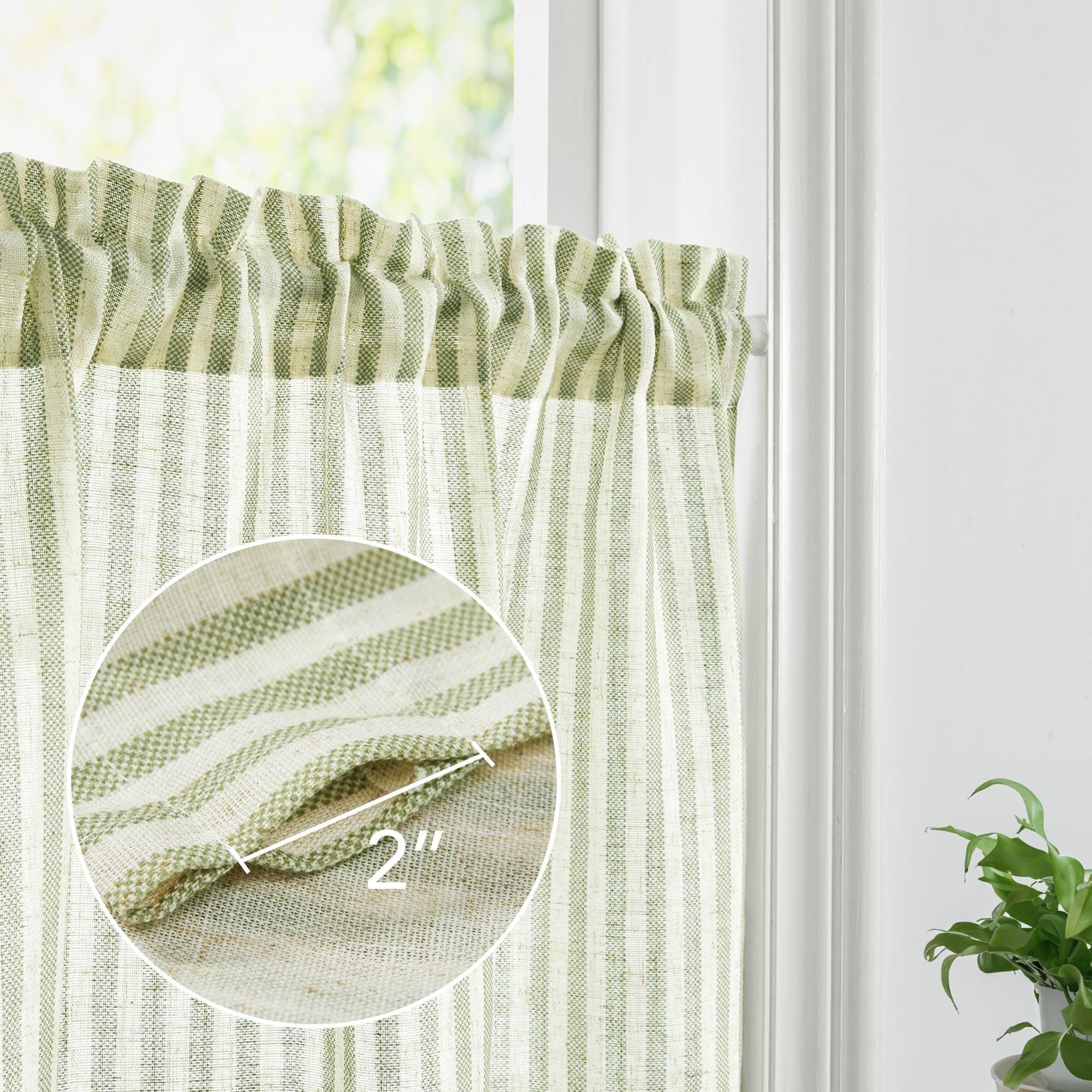 Natural Farmhouse Cafe Tier Curtains, 2 Panels