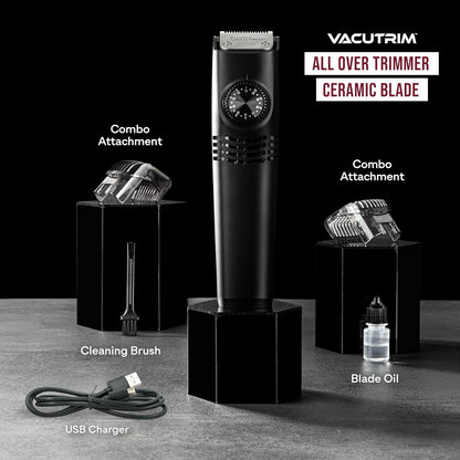 VACUTRIM Powerful Vacuum Hair Suction Electric Trimmer